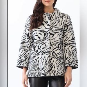 JOSEPH RIBKOFF White Tiger Jacket White and Black New With Tag